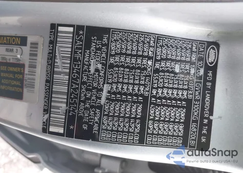 2007 Land Rover Range Rover Supercharged z USA, uszkodzony, nr VIN SALMF13467A245144